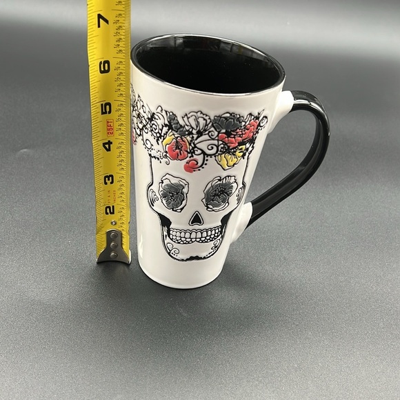 Floral Skull Latte Mug for Dia de los Muertos - Picture 7 of 8